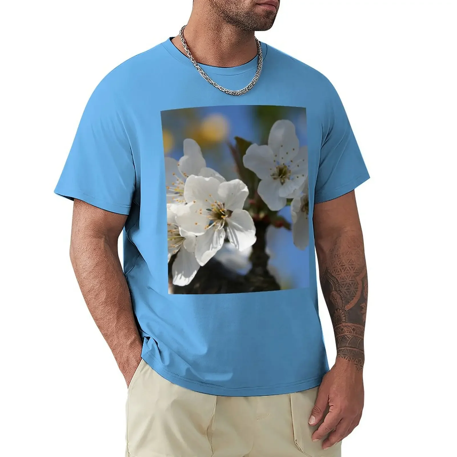 Close Up Of White Cherry Blossom Flowers T-Shirt vintage clothes graphics cute tops mens c t shirts