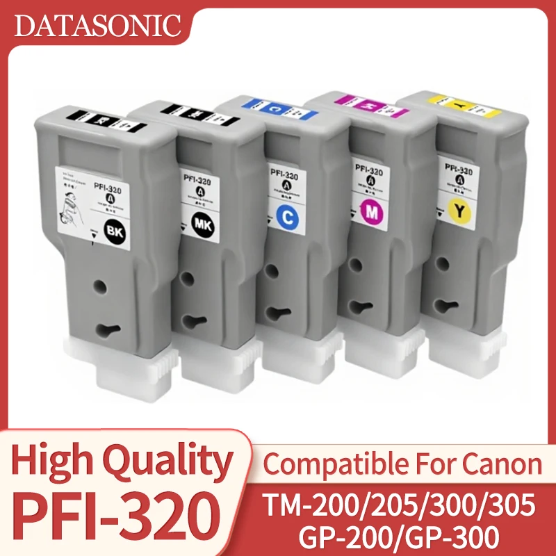 

300 мл картридж PFI-320 PFI 320 PFI 320, совместимый с принтером Canon TM200 TM205 TM300 TM305 GP-200 GP-300 с пигментными чернилами