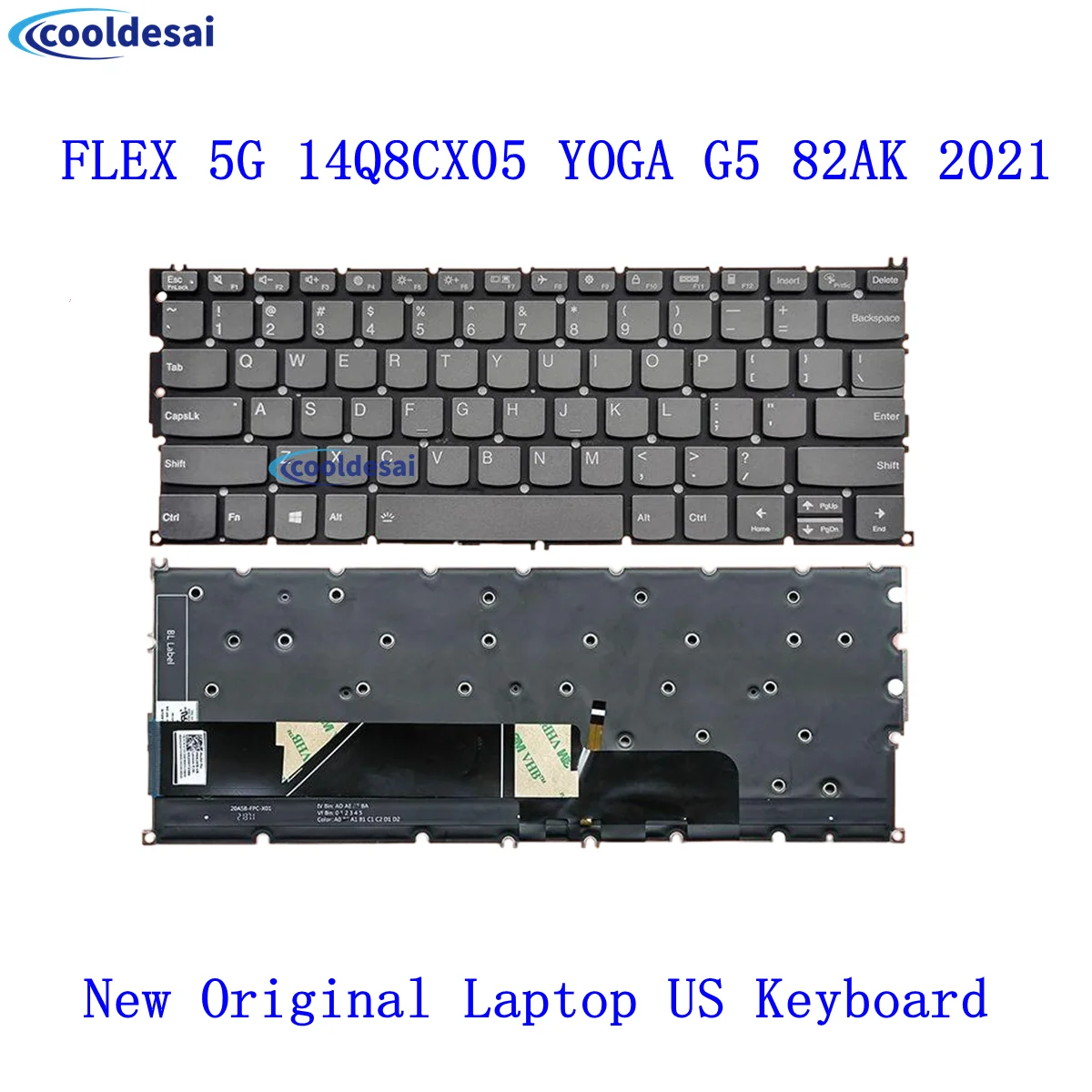 لوحة مفاتيح أمريكية لينوفو فليكس 5G 14Q8CX05 YOGA G5 82AK 2021 مع إضاءة خلفية لوحة مفاتيح كمبيوتر محمول أصلية جديدة 100% تم اختبارها سريع شي