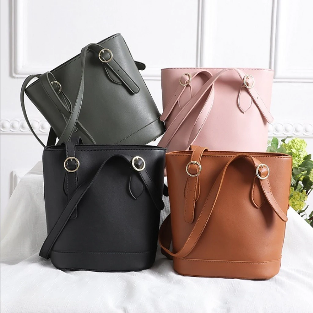 Bolsa de couro PU para mulheres, bolsa de ombro, bolsa, sacola, mochila