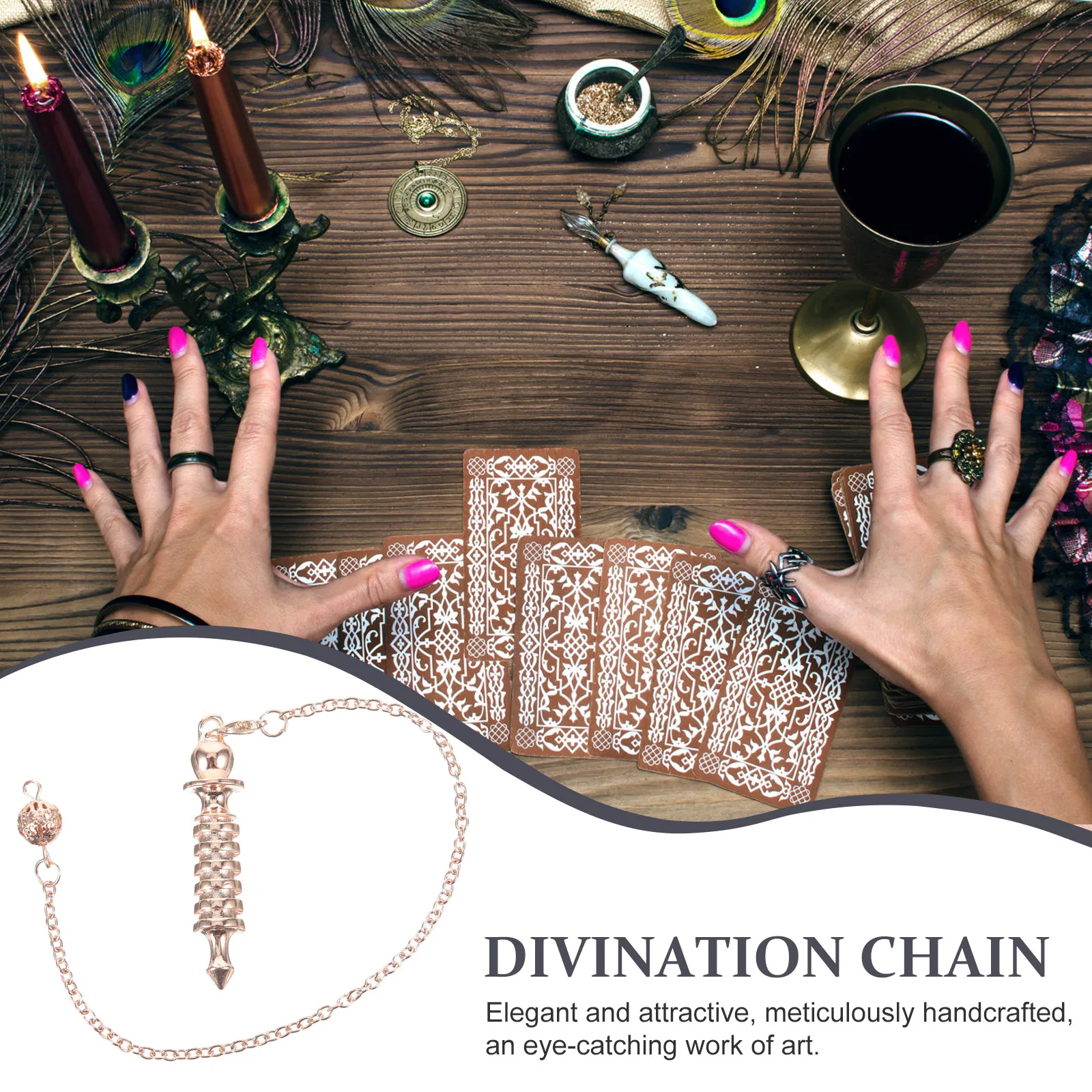 

Spiral Pendulum Necklace Rose Pendant Chain Healing Meditation Home Decor Room nament Jewelry