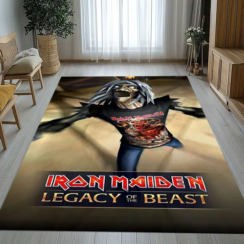 3D Eddie I-Iron M-Maiden Cartoon Sign Area Rug,Non-Slip Carpet Mat for Living Room Bedroom Playroom,Sofa Floor Rug,Home Decor