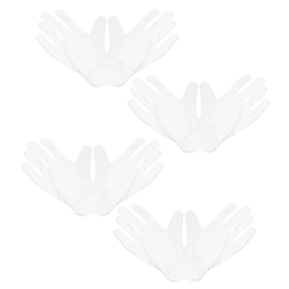 

4pcs White Jewelry Anti-Static Breathable Polishing For Jewelry Stores Silver Inspection Multifunctional Hand Protection Gloves