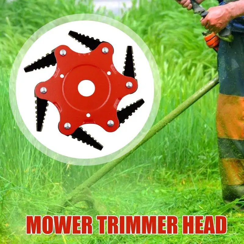 Manganese Steel Cutter Mower Blade 6 Teeth Grass Trimmer Head Rotary Grass Brush Lawn Mower Head Replacement garden tools