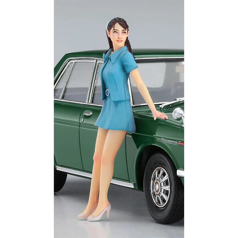 Static Assembled Car Model Hasegawa-52277  1/24 Scale For Nissan DATSUN Bluebird 1600 SSS with 60s Girl Car Model Kit