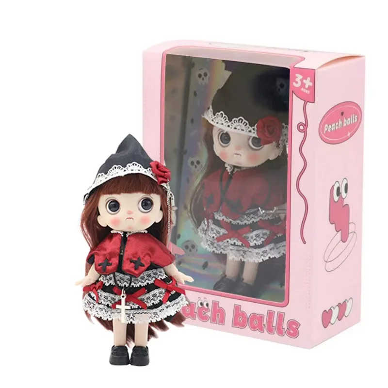 14 centimetri OB11 bambola carina giocattoli fai da te corpo mobile congiunto Kawaii occhi 3D ragazze bambola BJD Halloween Dress Up regali di compleanno