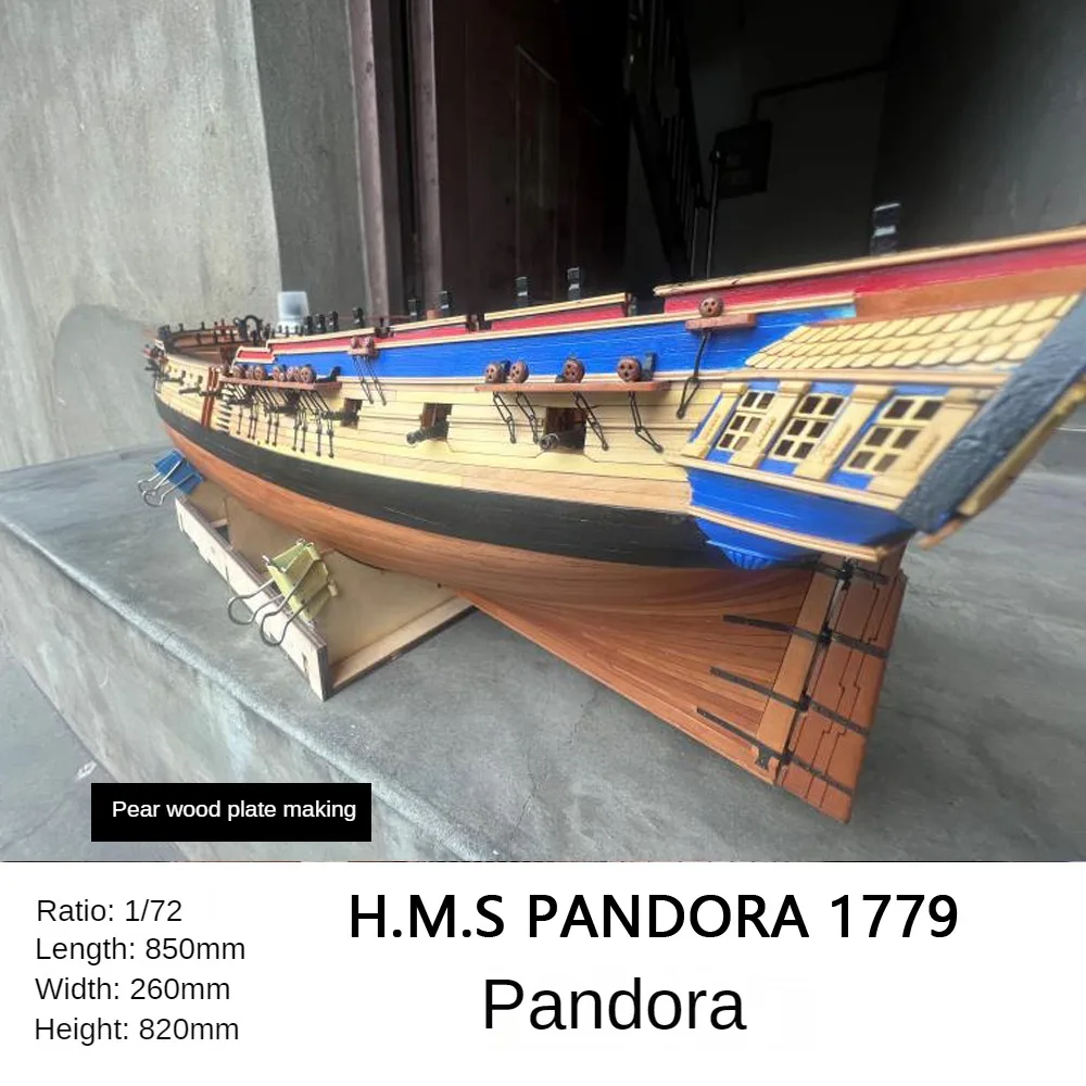 1/72 Ship Model PANDORA 1779 Simulation Wooden Sailing Ship Model Kit Boy Gift Collection Model Toy