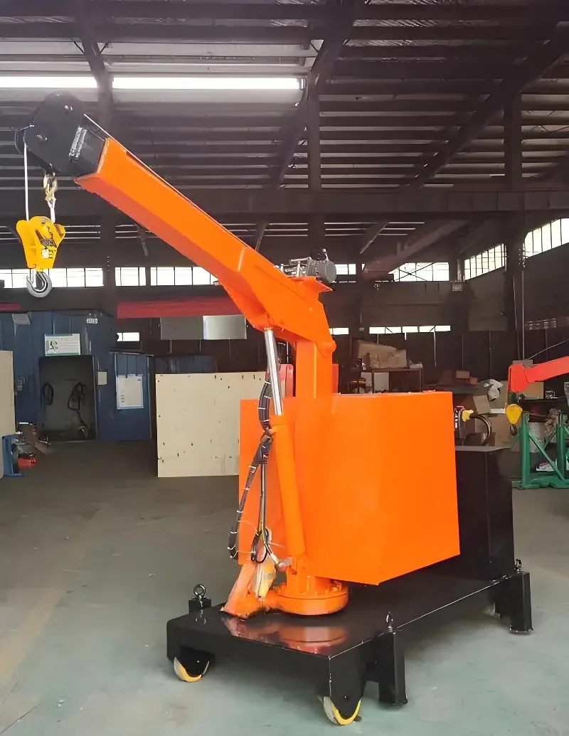 Full Electric Hydraulic Crane 2-ton Cantilever Rotating Hand Push Mobile Pallet Truck Small Crane Lifting Equipment