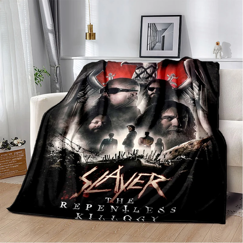 2025 New Style Slayer Heavy Metal Band Sign Blanket,Soft Throw Blanket for Home Bedroom Bed Sofa Travel Cover Kid Gift