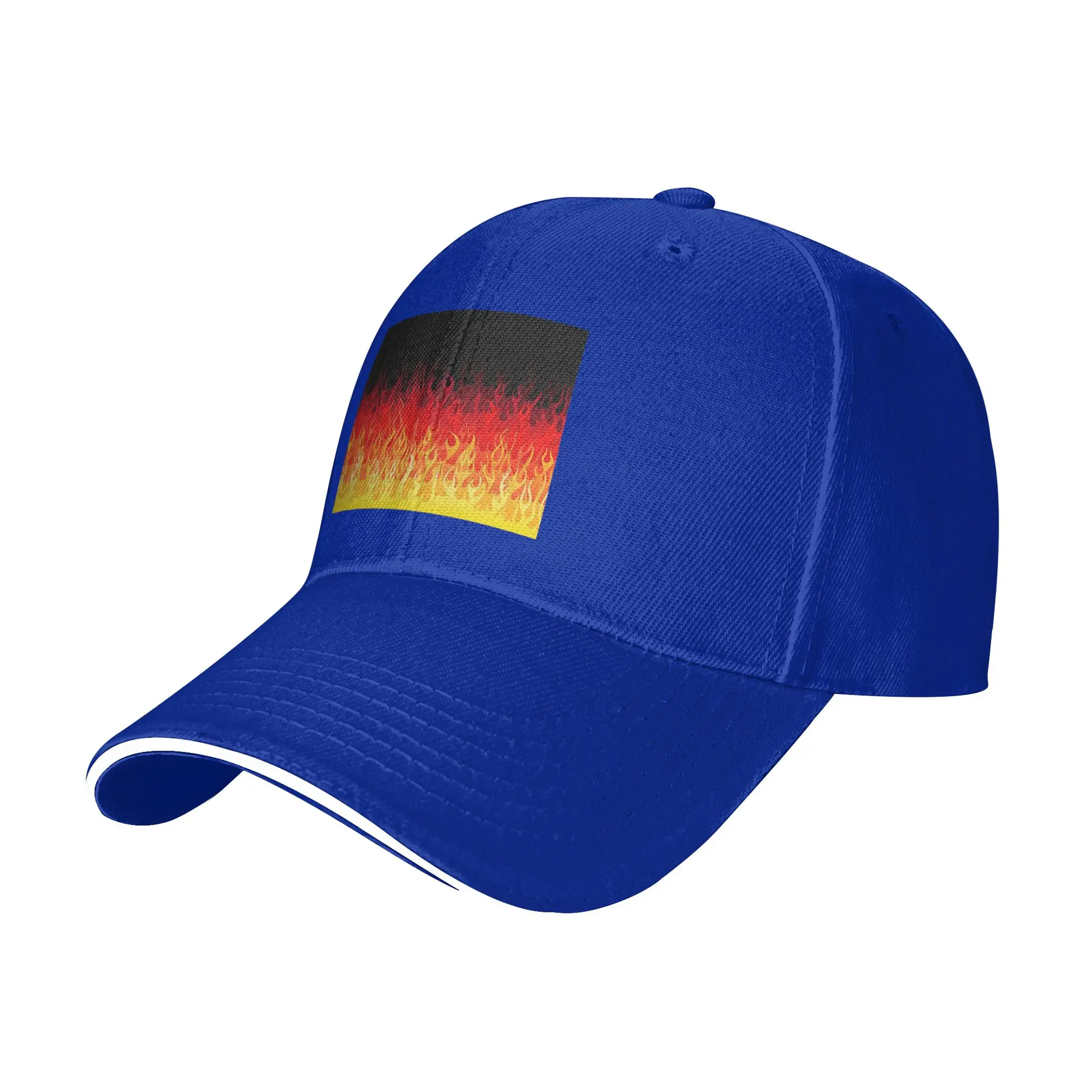 Red Hot Rod Flame on Edge  Black Background Cap Baseball Caps Adjustable Hat Hip Hop Summer Unisex Baseball Hats Customizable