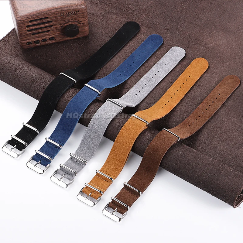 18mm 20mm 22mm 24mm Suede Geniune Leather Strap for Huawei Watch Gt2/Gt3 42/46mm Watchband Soft Comfortable Bracelet Accessories
