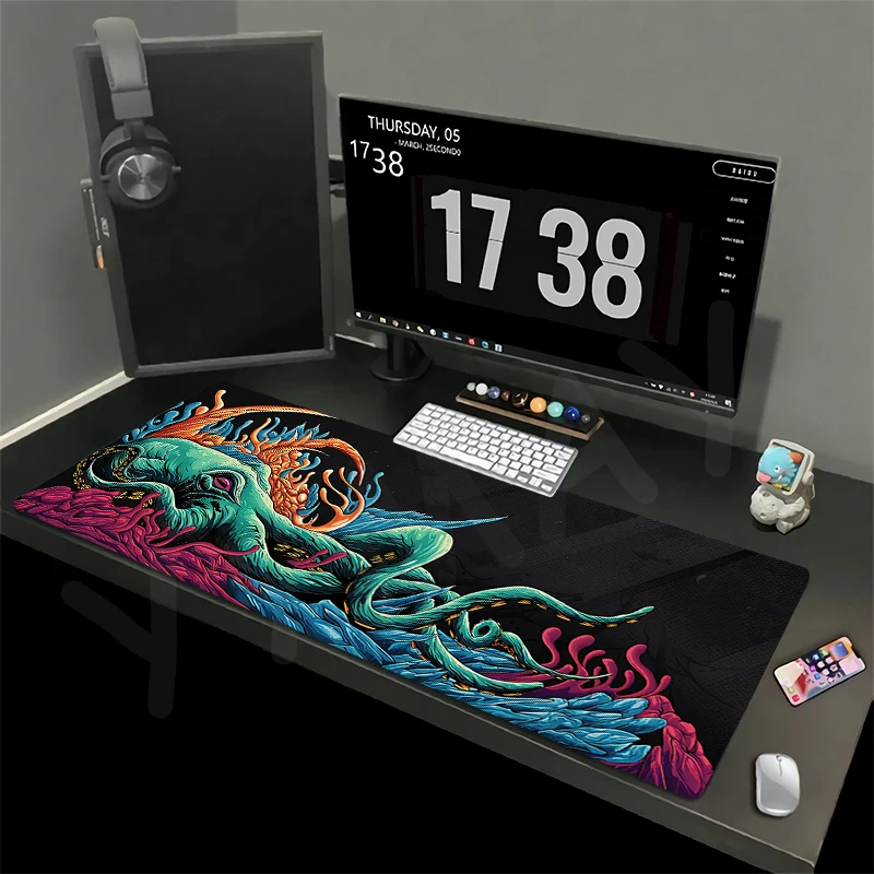 Gamer Mousepad Octopus Mouse Pad Locking Edge Large Mouse Mat Natural Rubber Desk Rug PC Desk Mats Design Mousepads 100x50cm