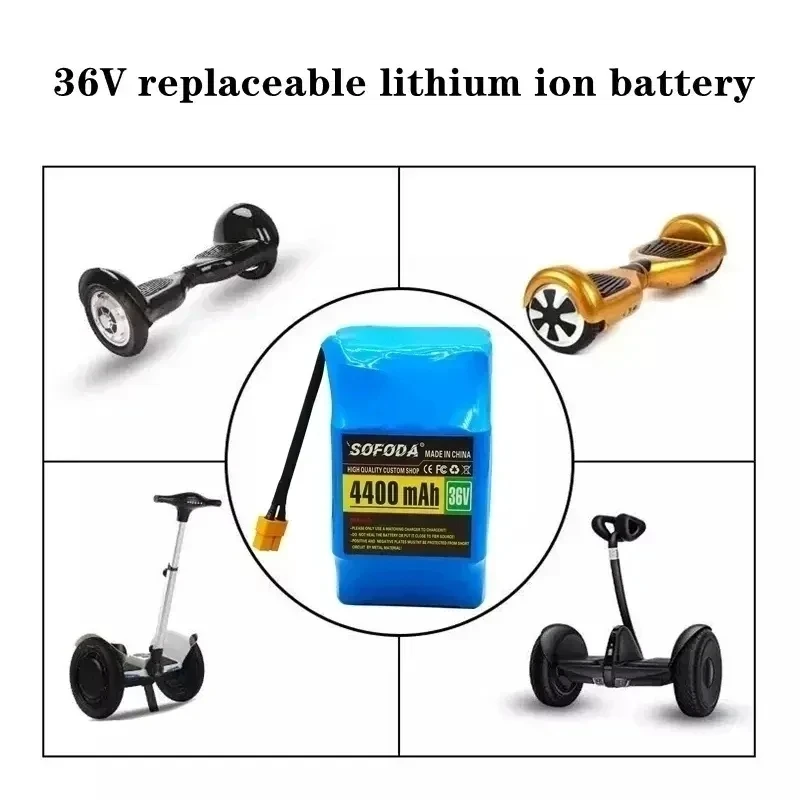 100% New 36v 4.4ah lithium battery 10s2p 36v battery 4400mAh lithium ion pack 42V 4400mah scooter twist car battery