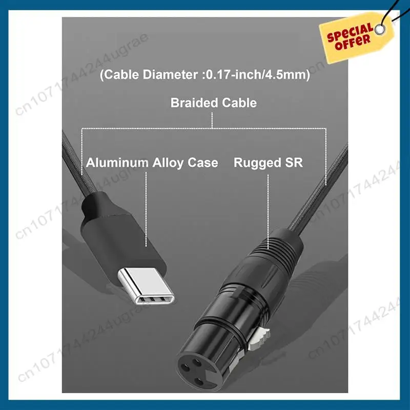

-A15I XLR To USB C USB C To XLR For Phone To Microphone XLR To USB Cable For Tablet, Laptop And Other Type C Device(6FT)