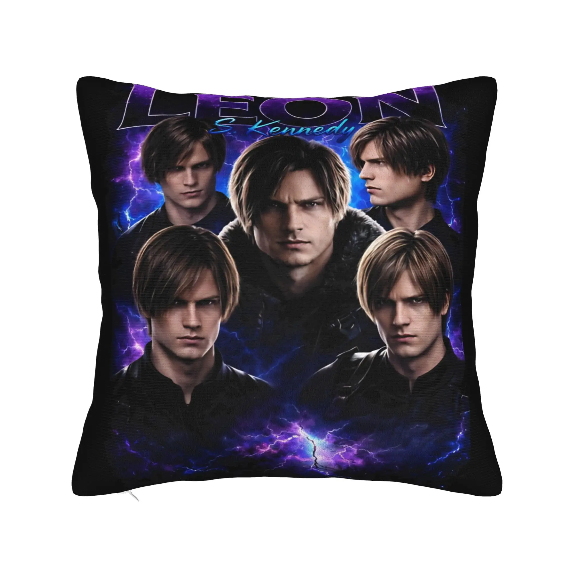 Residents Evils Leon Kennedy Poster Pillow Cover  Graphic Cushion Cover Kawaii Pillow Case For Office Car Home Decor