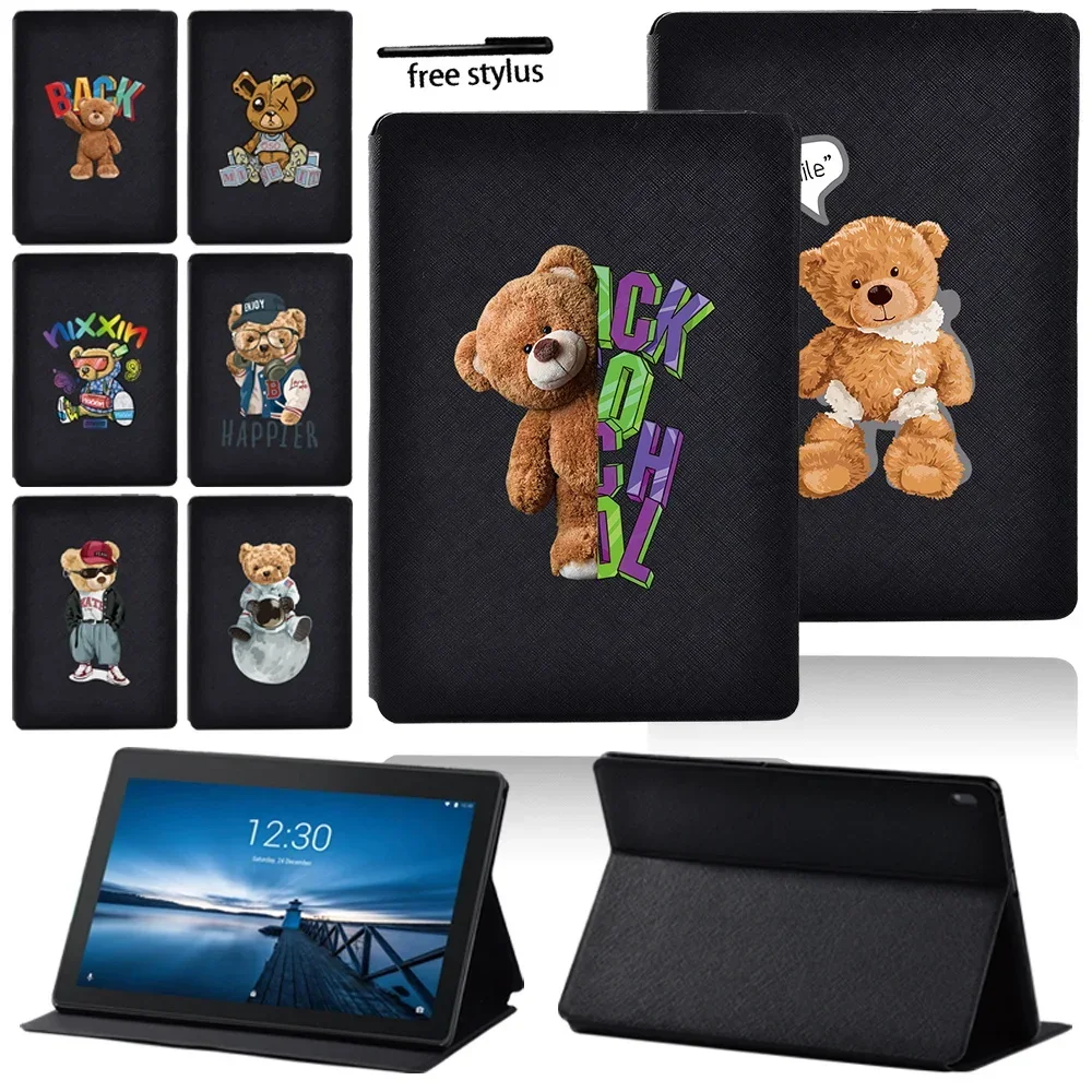 

Case for Lenovo Tab M10/E10 10.1" Tablet Folding Stand Cover for Lenovo Tab M10 Plus 10.3 Inch TB-X606F Cute Bear Pattern Case