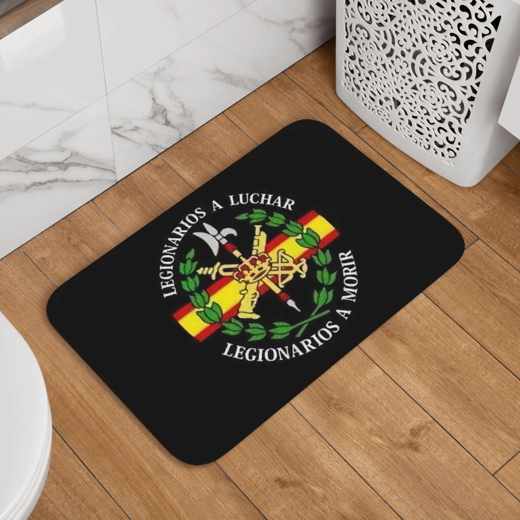 Spanish Legion Front Door Mat Anti-Slip Outdoor Waterproof Coat of Arms of Spain Doormat Garden Garage Entrance Rug Carpet