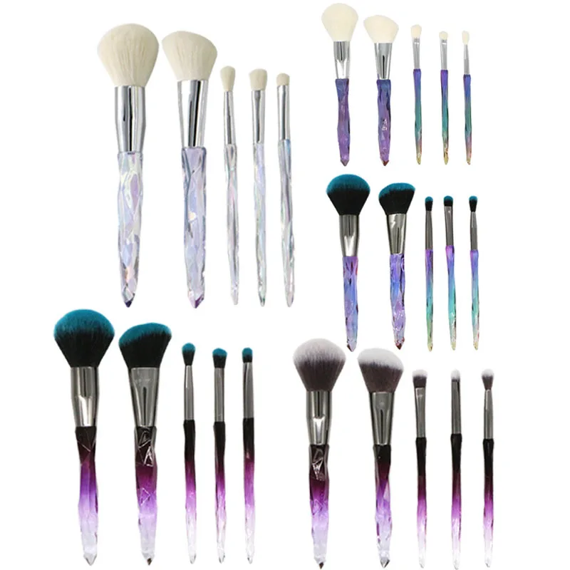 5PCS Diamond Makeup Brush Set Foundation Blush Blend Eyeshadow Lip Gloss Beauty Makeup Brush Makeup Tools Beauty for Make Up