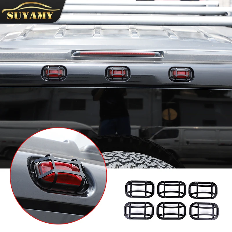 

Car Roof Front Rear Tailgate Decoration Lamp Cover Trim Lights Hood Protector For Hummer H2 2003-09 Carbon Steel Car Accessories