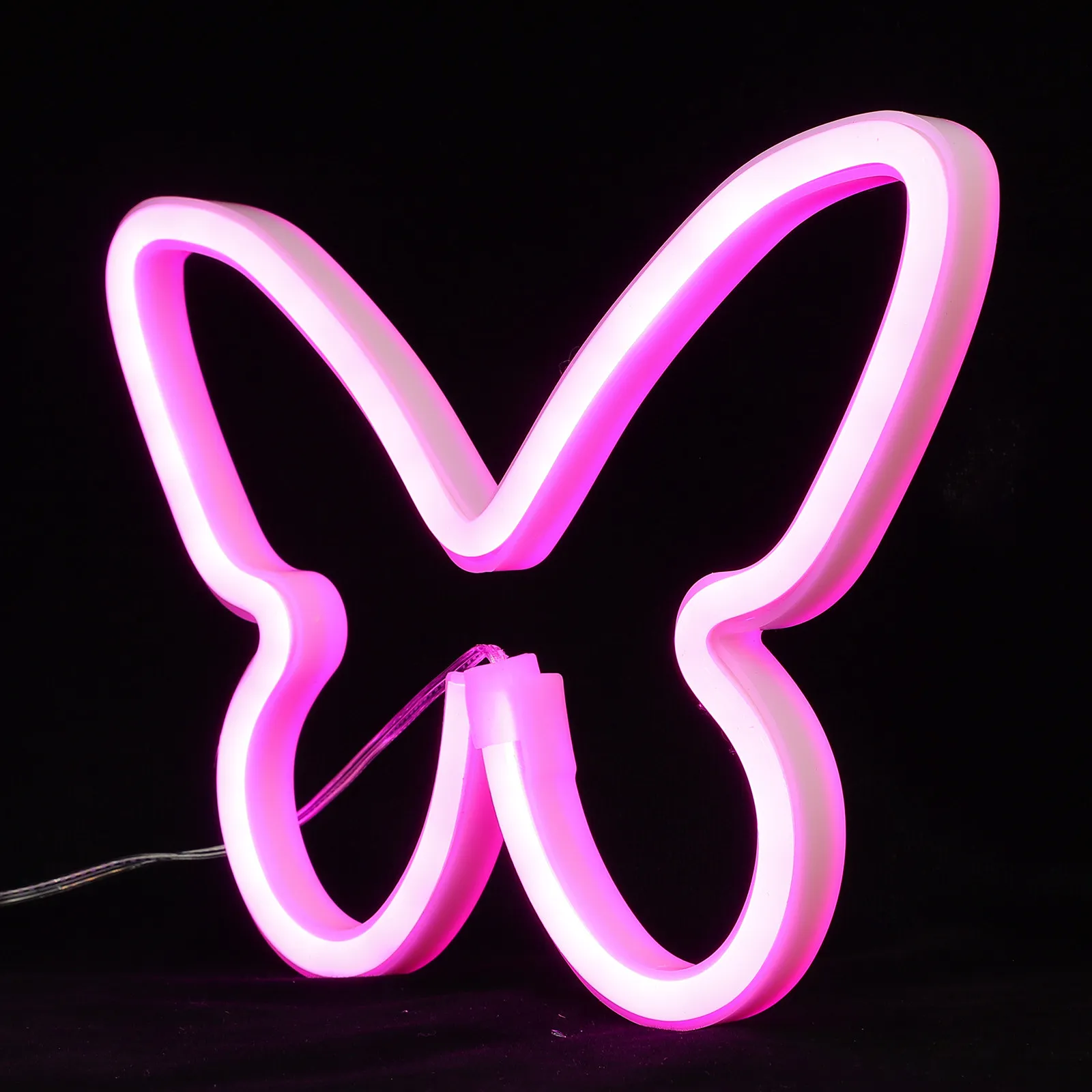 

1 шт. неоновая лампа-бабочка, стильная светодиодная лампа двойного назначения, с питанием от батареек и USB, декоративный маленький ночник, креативный декор для дома