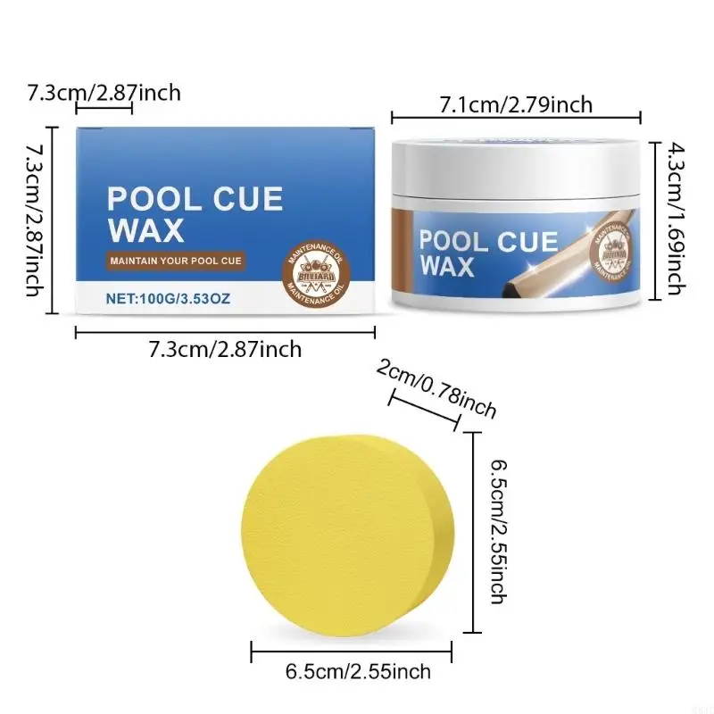 Q84C Pool Cue Polishing Cire Polishing Wax Billard Cue Cue longue durée hydratante en profondeur