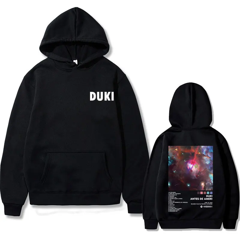 Rapper Duki Antes De Ameri Album Print Hoodie Male Vintage Fleece Cotton Pullover Hoodies Men Women Hip Hop Fashion Sweatshirt