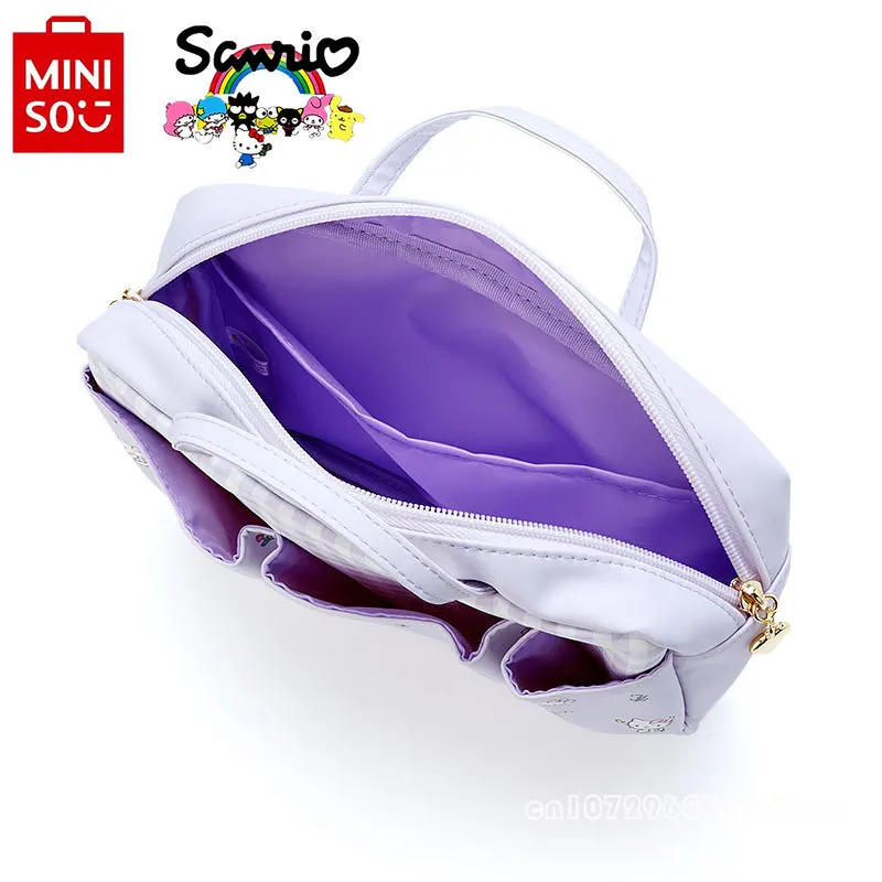 MINISO-Bolsa Feminina de Armazenamento Multifuncional, Bolsa de Grande Capacidade, Mala de Maquiagem Elegante de Alta Qualidade, Cartoon