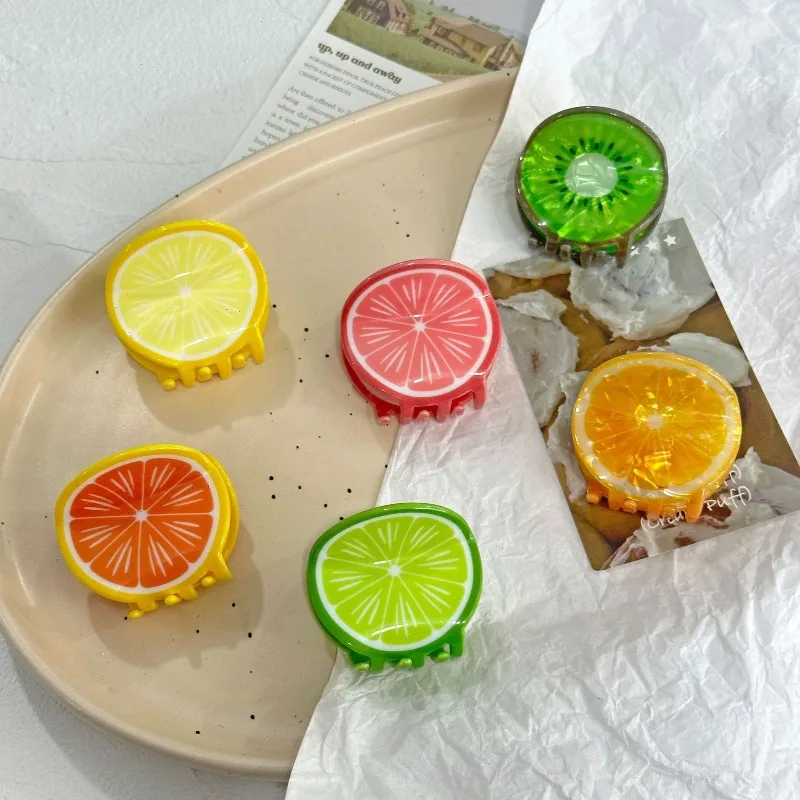 

Милые заколки для волос с фруктовым дизайном для детей, летняя серия, заколки для прически «полупучок», очаровательные аксессуары для волос для девочек