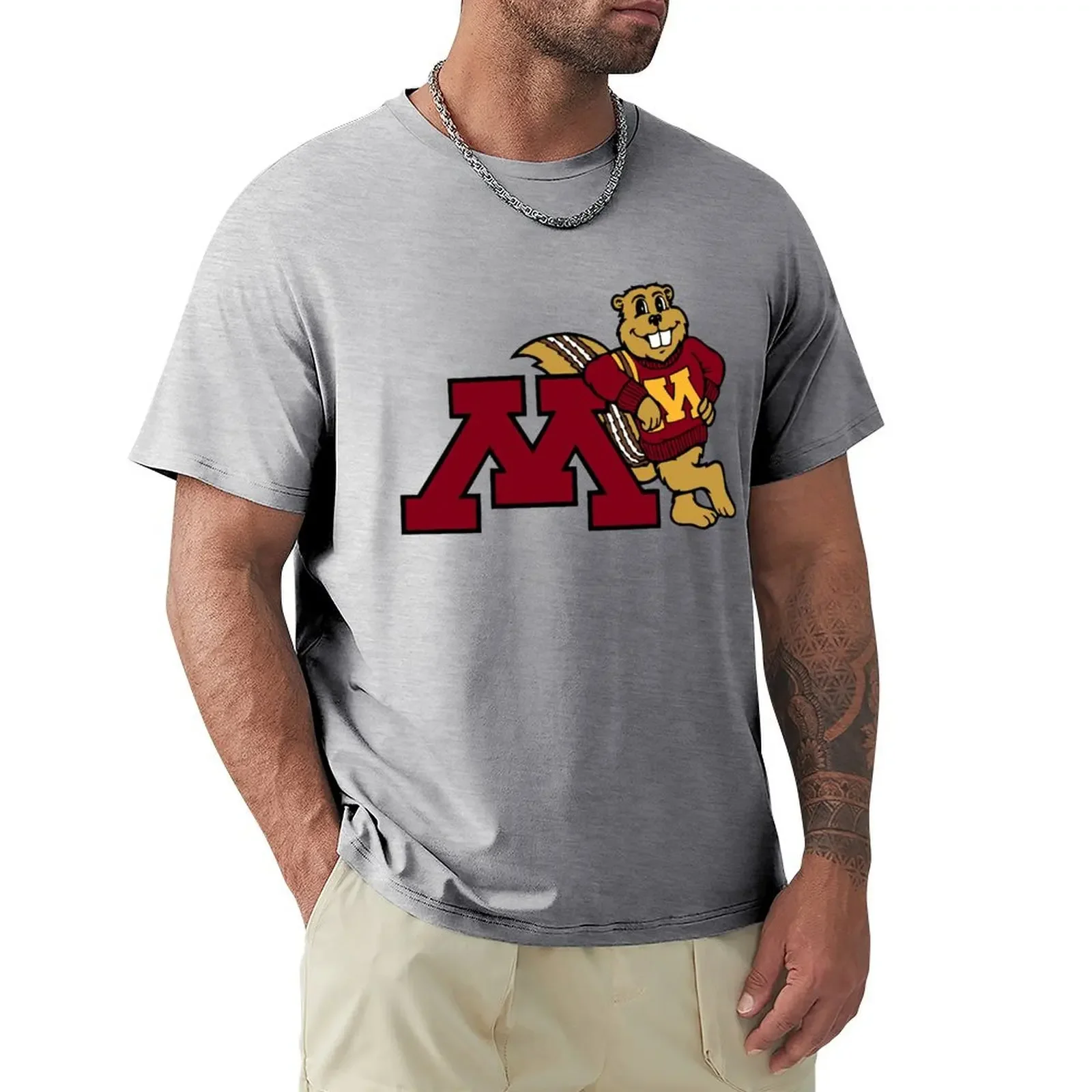 Goldy Gopher T-shirt summer tops oversized Men's t-shirt