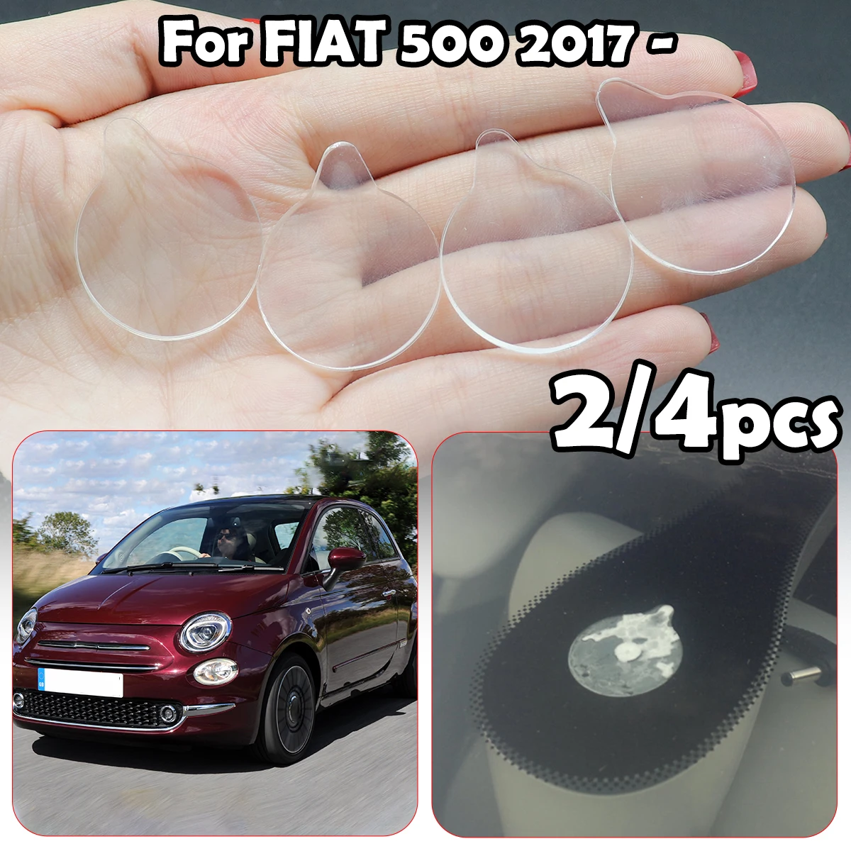 

Rain Light Sensor Gel Pad For FIAT 500 2016 2017 - Adhesive Film Silicone Cushion Windscreen Chip Repair Kit Fix Tape 4E0955609