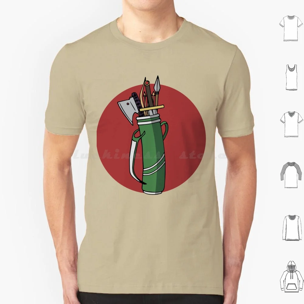 Golfbag Weapons T Shirt 6xl Cotton Cool Tee Caster Cleric D20 Demon Dice Dm Dnd Master And Fantasy Rpg Fireball Games Gaming