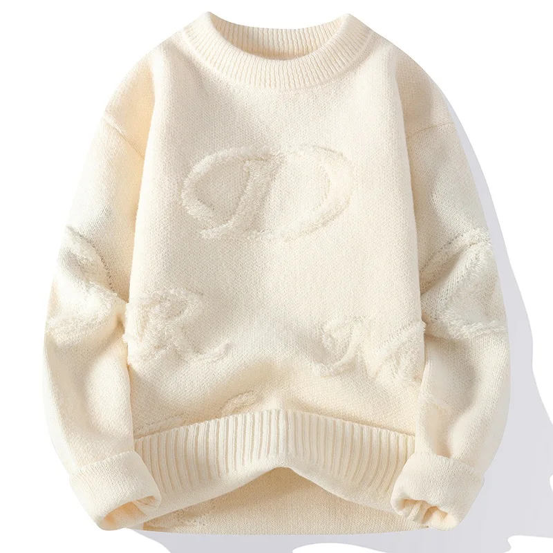 

New Men's Casual Knitted Sweater Overhead Autumn Winter Faion Breathable Long Sve round Ne Pullover Comfortable Loose Fit