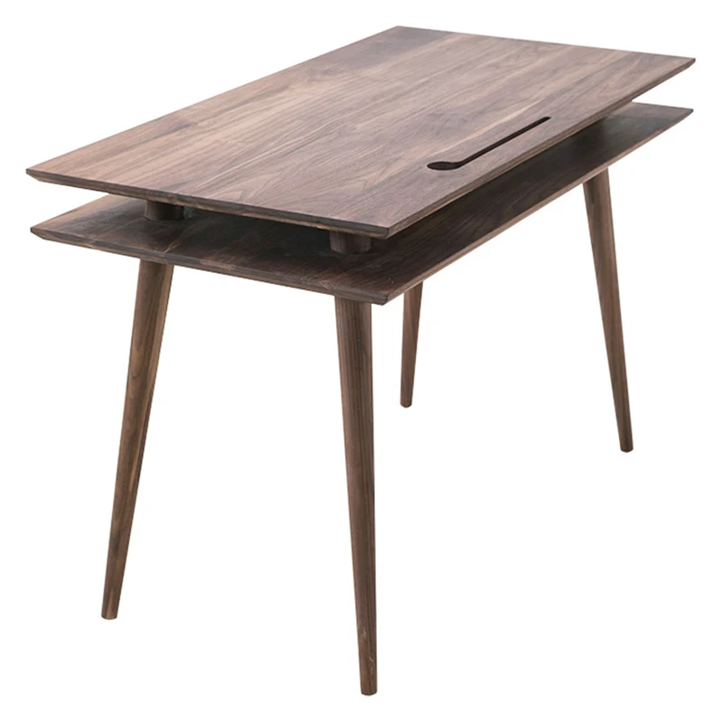 

LTT Solid Wood Student Computer Desk Writing Desk Home Office Modern Simple Double-layer Desk
