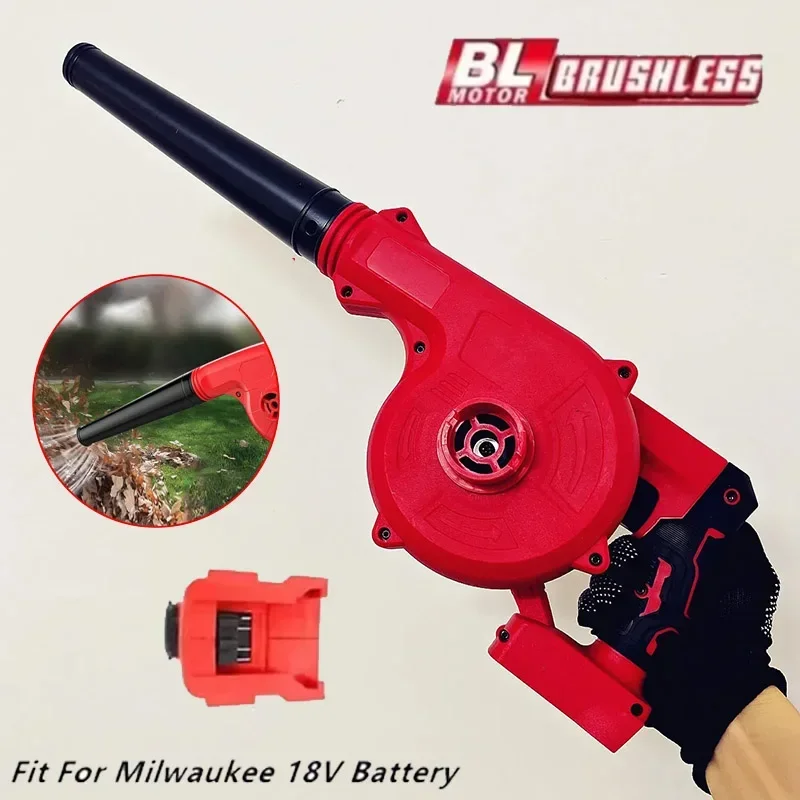 Fit for Milwaukee 18V Battery Electric Air Blower Vacuum Cleaner 2 in 1 Cordless Leaf Blower Dust Computer Collector Power Tools