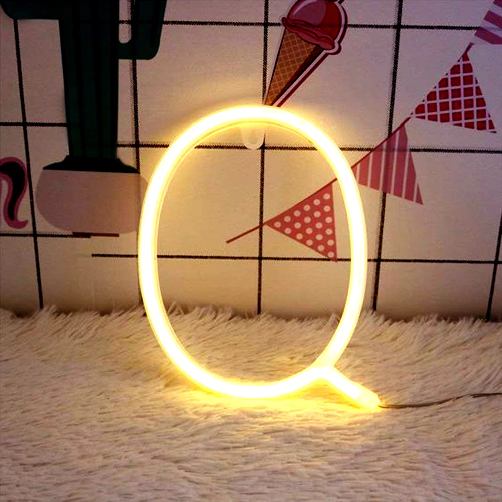 LED Alphabet Neon Letter Sign Night Light up Words Wall Decor for Wedding Birthday Party Home Decor