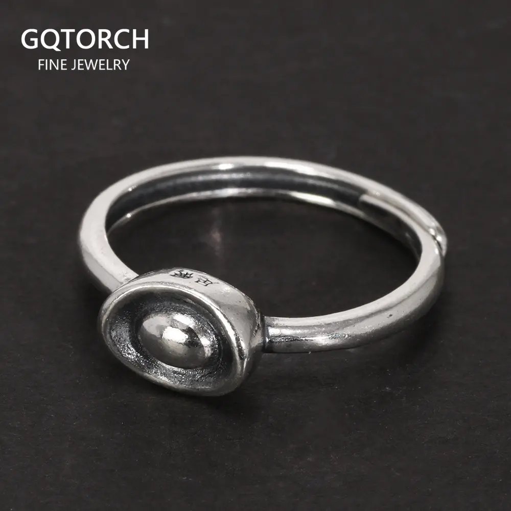 

Real 100% Pure 925 Sterling Silver Chinese Ingots Ring for Woman Symbolizes Wealth Adjustable Size
