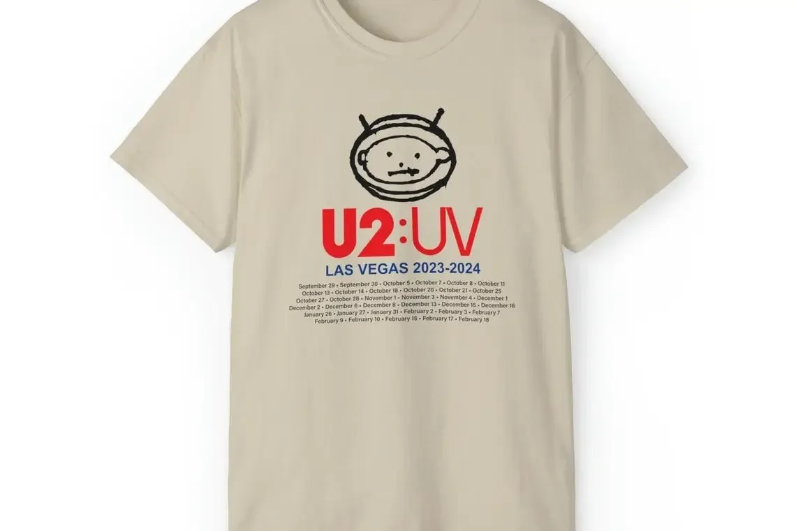 U2 Vegas t shirt with concert dates Live at the Sphere 2023 trip travel group custom