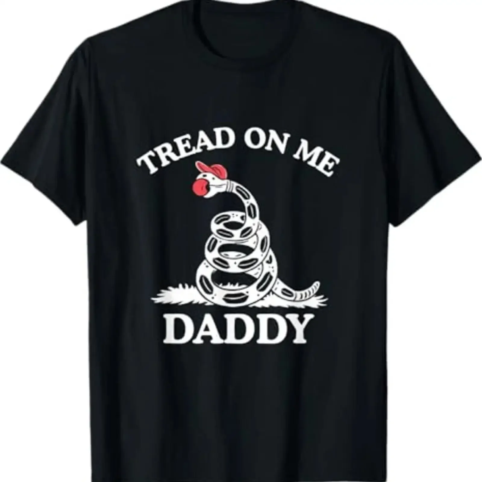 Tread On Me Daddy Funny Sarcastic Gadsden Flag Snake Humor T Shirt vintage Washed Slightly Stretched Casual Breathable