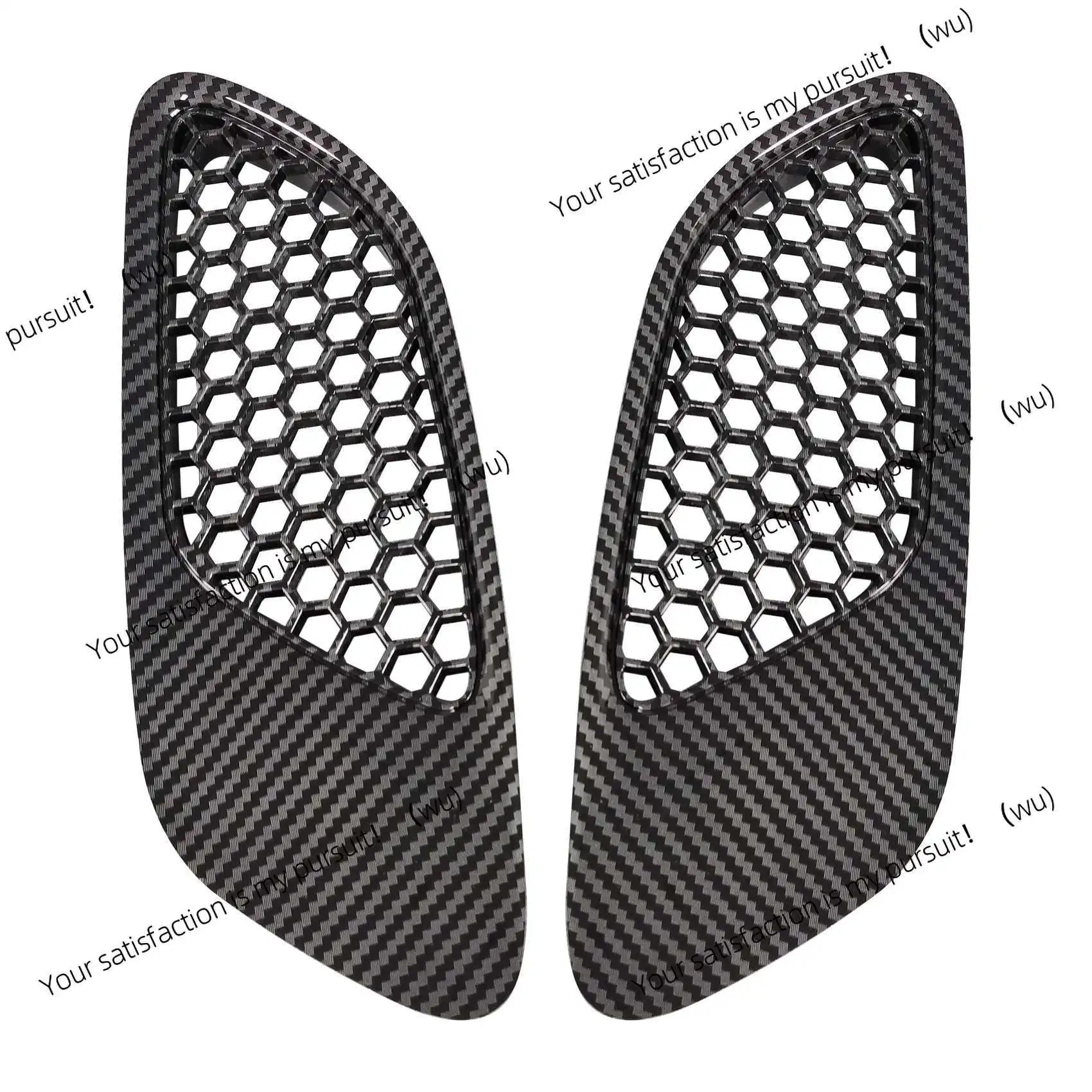2PCS Engine Hood Vent Louvers Air Scoop Bonnet Vent Cover For-BMW E90 E91 E92 E93 M3, Carbon Fiber Pattern