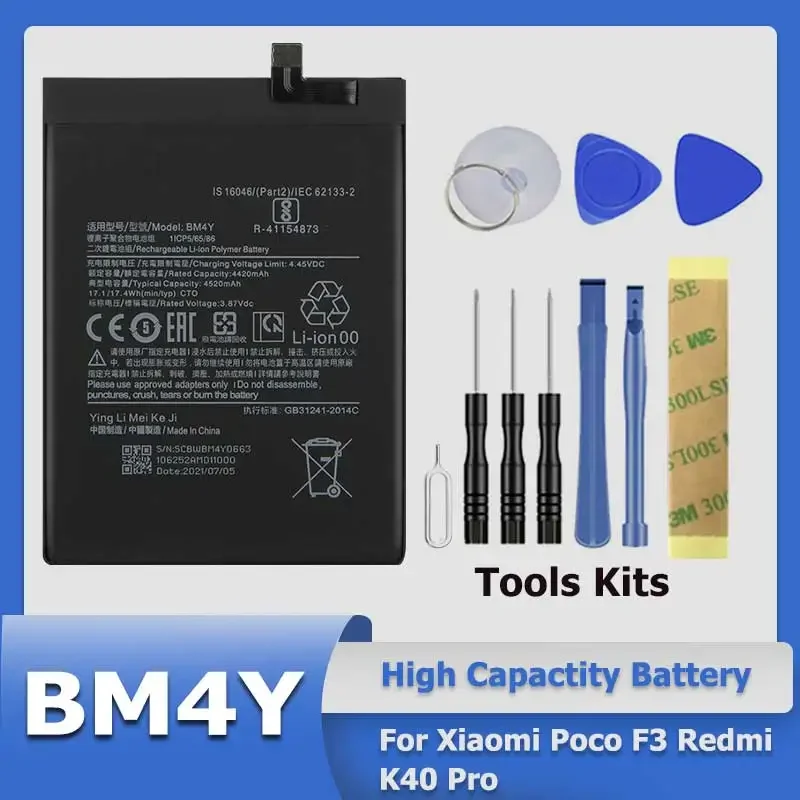 

XDOU New BM4Y Battery for Xiaomi Poco F3 Redmi K40 Pro + Accompanying tool