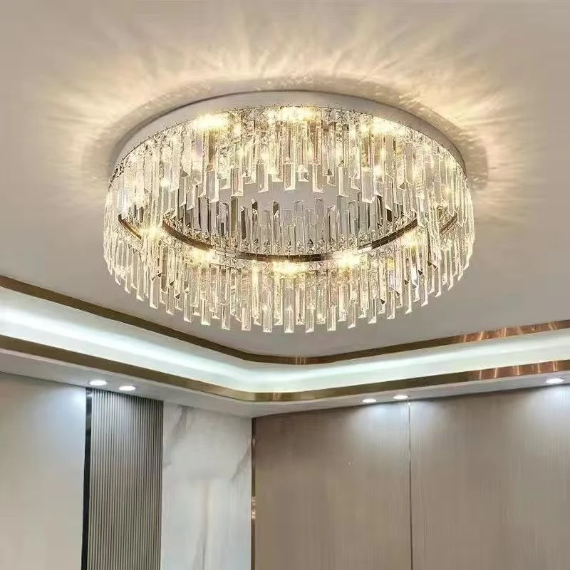 Modern Luxury K9 Crystal LED Ceiling Lamp Lustrous Indoor Lighting for Living Room Bedroom Room Decoration