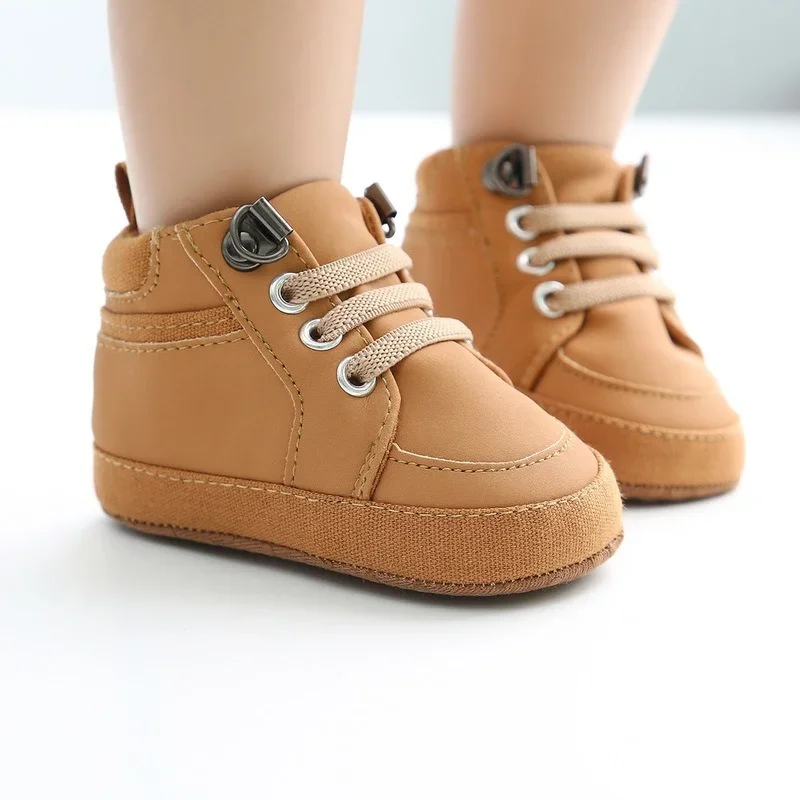 Baby Schoenen Jongen Sneakers Baby Peuter Casual Comfor Katoenen Zool Anti-Slip Pu Eerste Wandelaars Kruipen Wieg Mocassins Schoenen