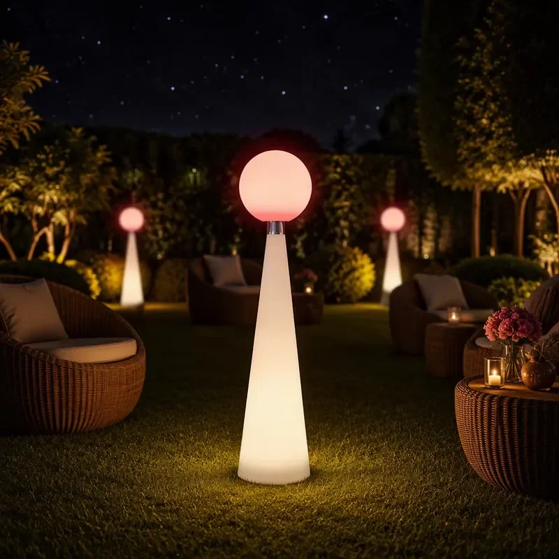 IP65 Waterproof Outdoor Floor Lamp Luminous Big Head Design for Courtyard Landscaping Christmas Camp Tourist Area Lighting