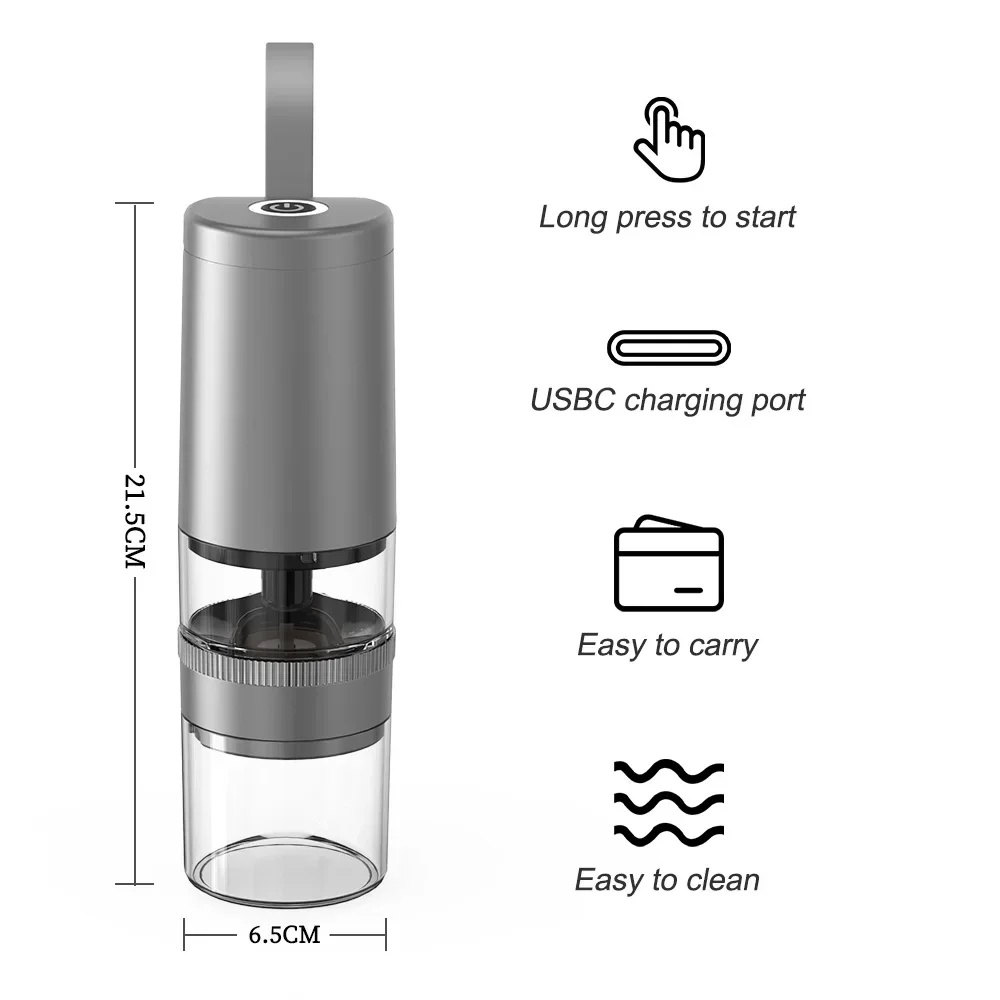 Mini Household Mini Electric Conical Burr Coffee Grinder Milling Powder Machine Outdoor Housing Battery-Powered