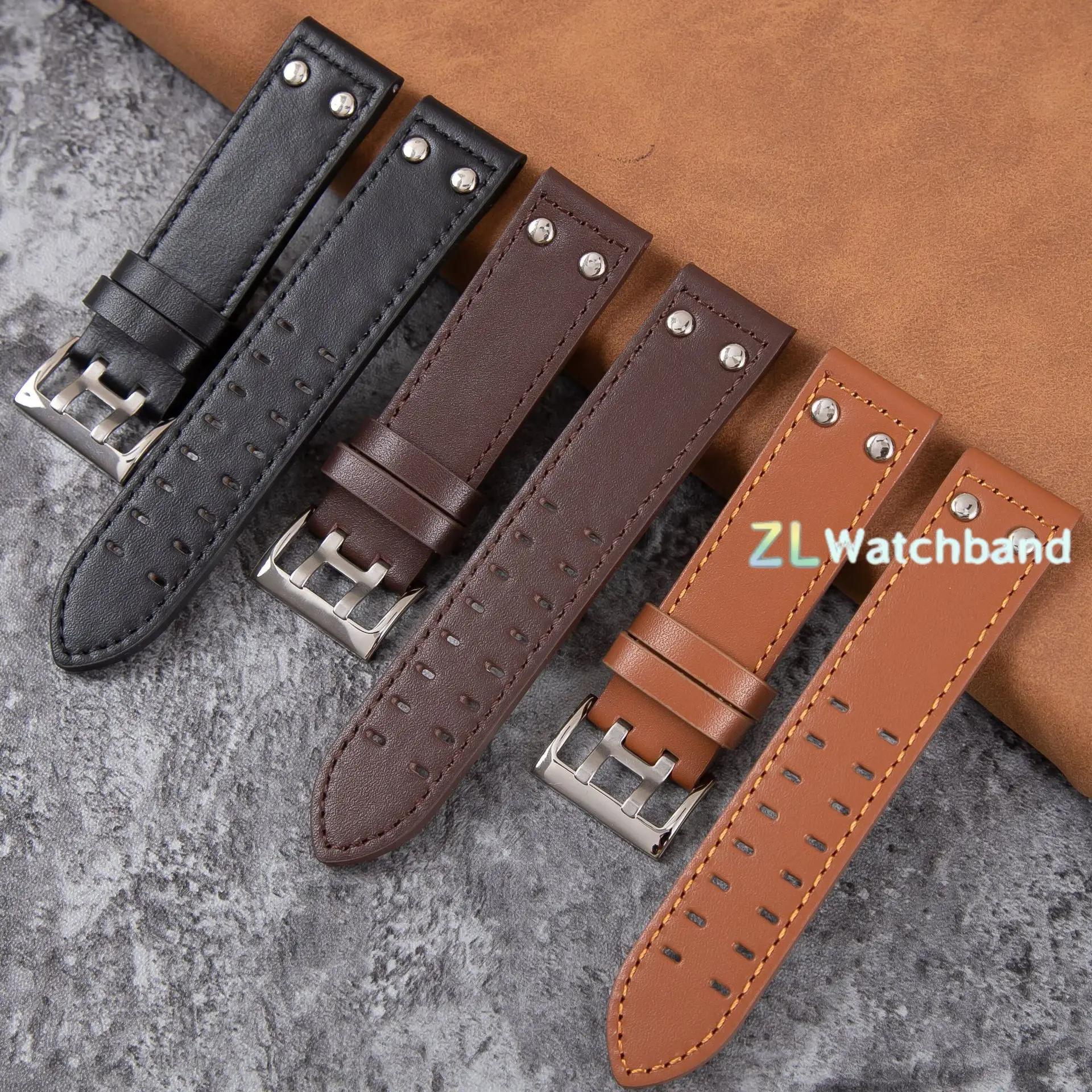 20mm 22mm Vintage Genuine Leather Watch Strap Black Brown Watch Band Bracelet Universal for Hamilton for Khaki Aviation Field