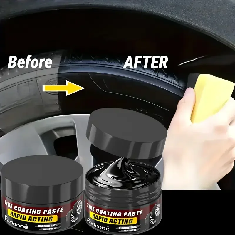 شمع الإطارات اللامع - حماية طويلة الأمد من اللمعان والأشعة فوق البنفسجية، يعزز المظهر الأسود، ويمنع التلاشي والتشقق #2