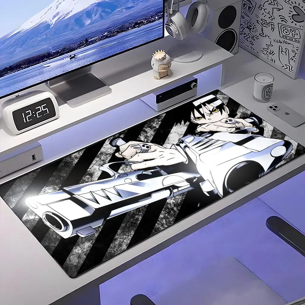 S-Soul Eater لوحة ماوس أنيمي كبيرة مضادة للانزلاق المطاط الألعاب ماوس الوسادة دائم مكتب الوسادة سميكة التماس حافة مناسبة للمكتب والغام