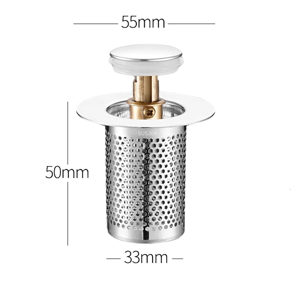 Multifunctional Floor Drain Filter Pop-Up Bounce Core Basin Drain Stopper Hair Catcher Shower Sink Strainer Bathroom Accessory