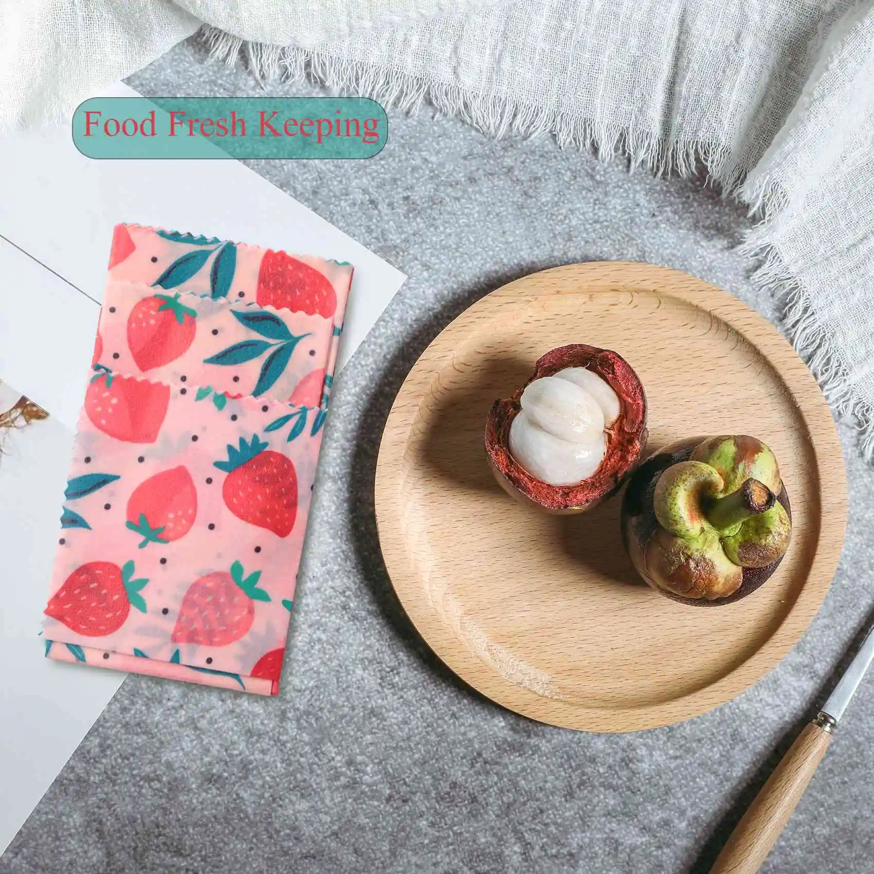 1Set Reusable Beeswax Cloth Wrap Food Fresh Bag Lid Jungle Party Bees Wax Wrap for Sandwich Cheese image 2