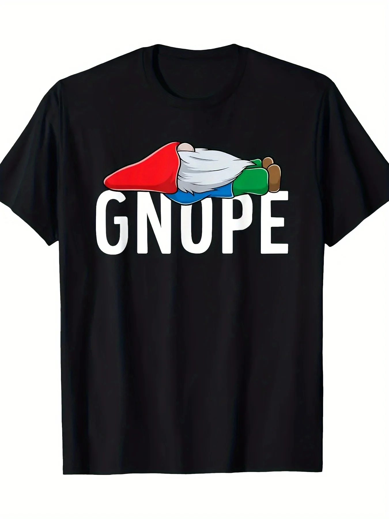 

[Cotton Gnome T-Shirt] 100% Cotton Men's Funny Gnome Graphic T-Shirt - Short Sleeve, Round Neck, Casual Fit